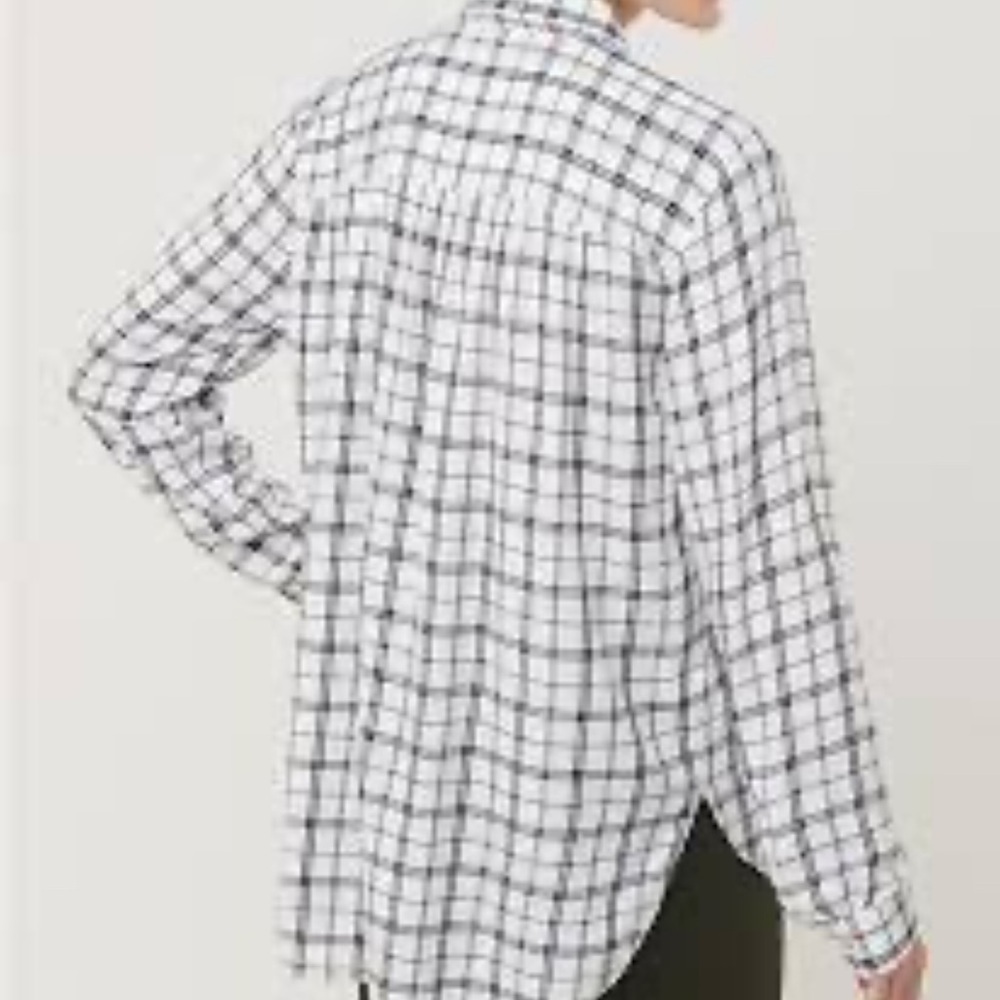 LOFT Black and White Plaid High-Low Tunic - Picture 10 of 10